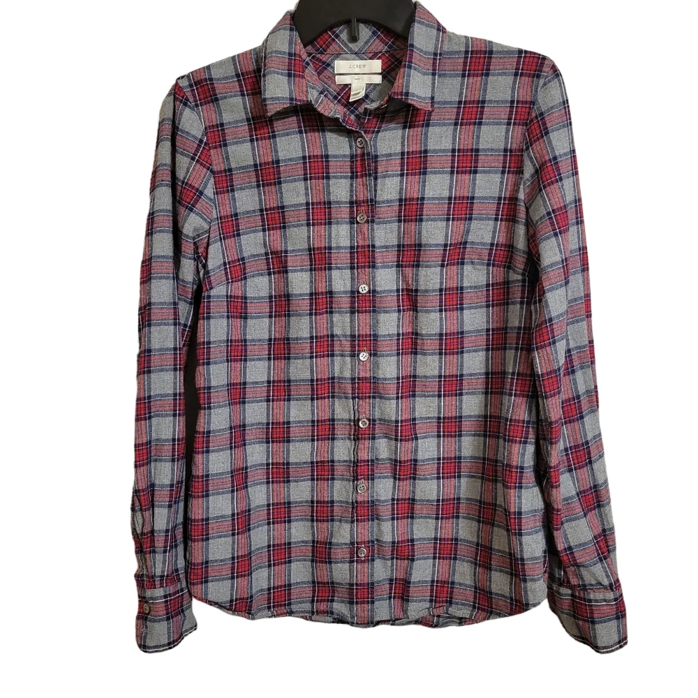 J Crew Boy Fit Plaid Flannel Shirt